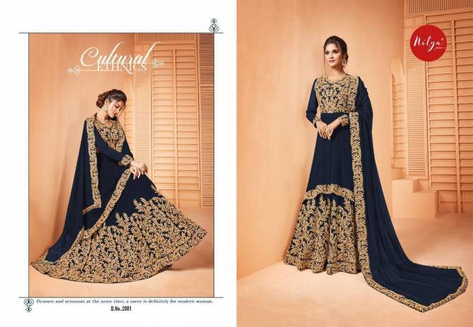 Nitya Heavy Embroidered Georgette semi stitch heavy embroidered with lace Dupatta